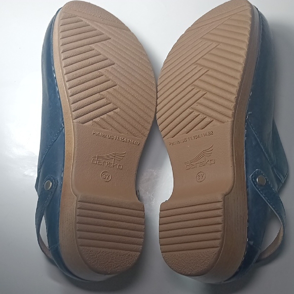 Dansko Blue Leather Mules with Comfort and Style - Picture 5 of 11